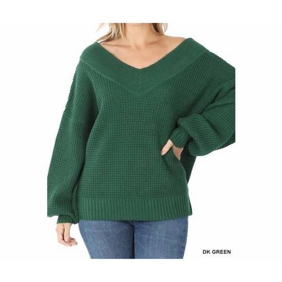 Zenana Boat Neck Balloon Sleeve Sweater
